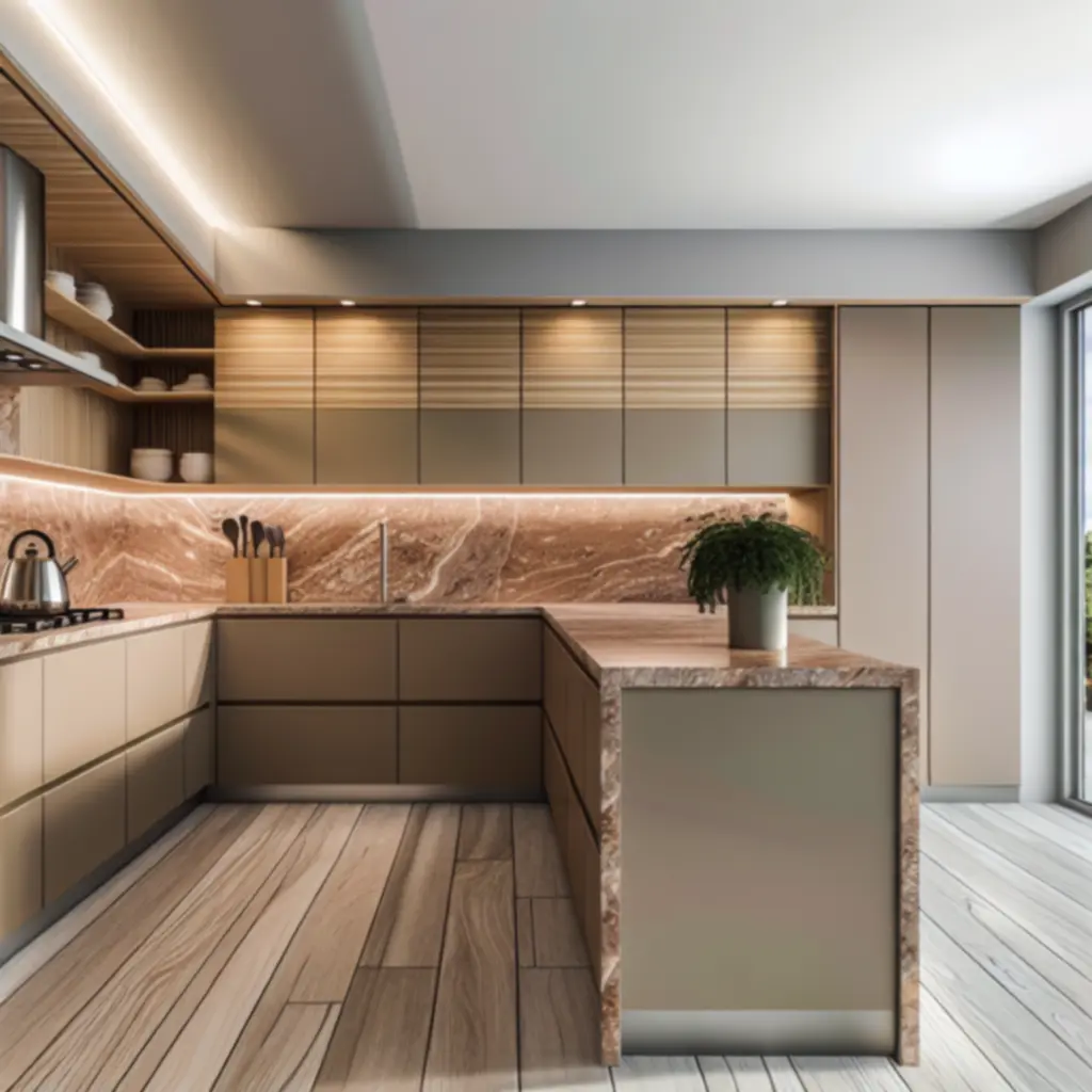 Nowoczesna kuchnia inspirowana designem łącząca estetykę z funkcjonalnością