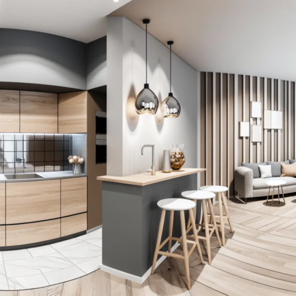 Jasne mieszkanie z ciepłymi, ziemistymi akcentami we wnętrzu